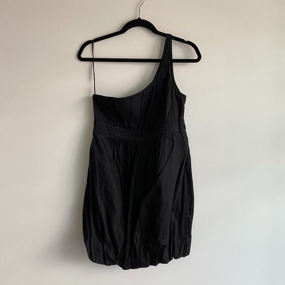 BERSHKA Black Single-Shoulder Mini Dress - Picture 1 of 3